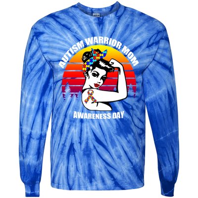 Autism Warrior Mom Unbreakable Gift Autism Awareness Tee Cool Gift Tie-Dye Long Sleeve Shirt