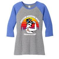 Autism Warrior Mom Unbreakable Gift Autism Awareness Tee Cool Gift Women's Tri-Blend 3/4-Sleeve Raglan Shirt