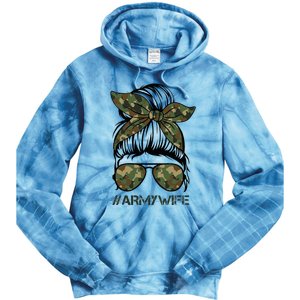 Army Wife Messy Bun Veteran Camouflage Bandana Sunglasses Tie Dye Hoodie