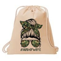 Army Wife Messy Bun Veteran Camouflage Bandana Sunglasses Drawstring Bag