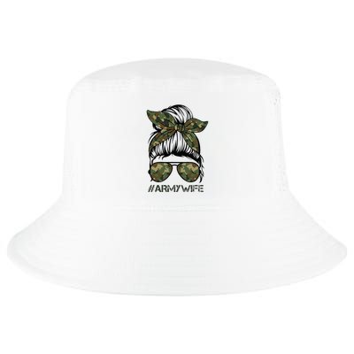 Army Wife Messy Bun Veteran Camouflage Bandana Sunglasses Cool Comfort Performance Bucket Hat