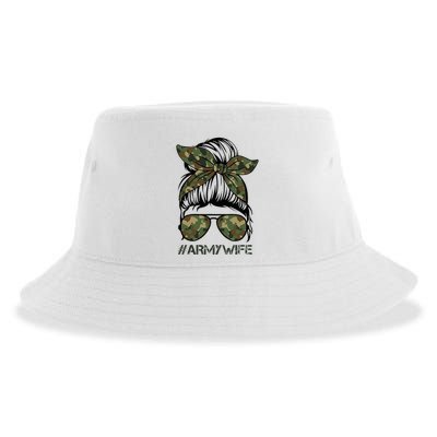 Army Wife Messy Bun Veteran Camouflage Bandana Sunglasses Sustainable Bucket Hat