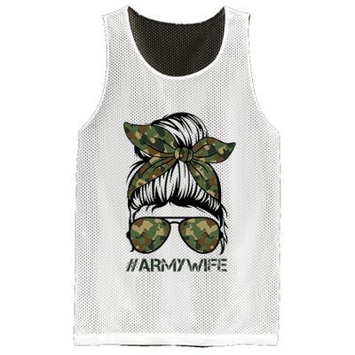Army Wife Messy Bun Veteran Camouflage Bandana Sunglasses Mesh Reversible Basketball Jersey Tank