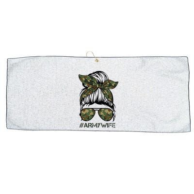 Army Wife Messy Bun Veteran Camouflage Bandana Sunglasses Large Microfiber Waffle Golf Towel