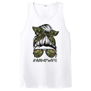 Army Wife Messy Bun Veteran Camouflage Bandana Sunglasses PosiCharge Competitor Tank