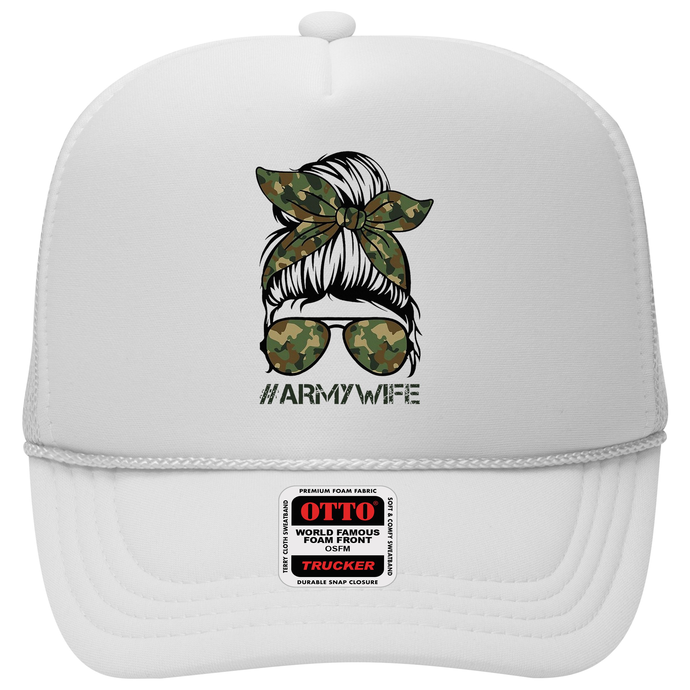 Army Wife Messy Bun Veteran Camouflage Bandana Sunglasses Hat