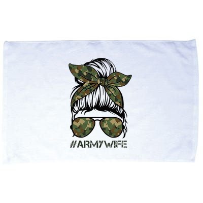 Army Wife Messy Bun Veteran Camouflage Bandana Sunglasses Microfiber Hand Towel