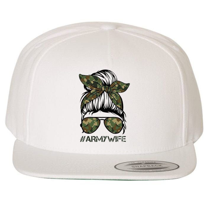 Army Wife Messy Bun Veteran Camouflage Bandana Sunglasses Wool Snapback Cap