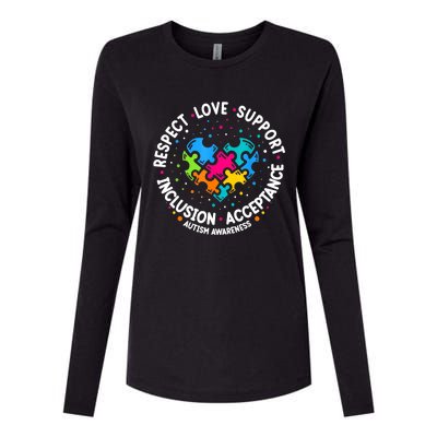 Autism Women Men Respect Love Support Autism Awareness Womens Cotton Relaxed Long Sleeve T-Shirt