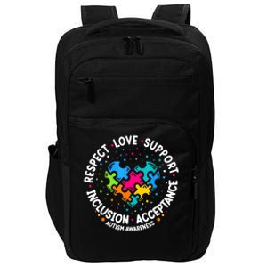 Autism Women Men Respect Love Support Autism Awareness Impact Tech Backpack