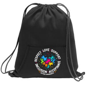 Autism Women Men Respect Love Support Autism Awareness Sweatshirt Cinch Pack Bag