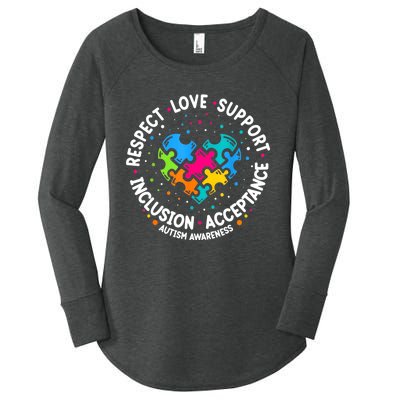 Autism Women Men Respect Love Support Autism Awareness Women's Perfect Tri Tunic Long Sleeve Shirt