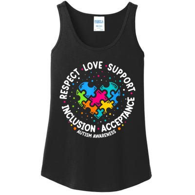 Autism Women Men Respect Love Support Autism Awareness Ladies Essential Tank