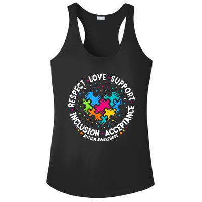 Autism Women Men Respect Love Support Autism Awareness Ladies PosiCharge Competitor Racerback Tank