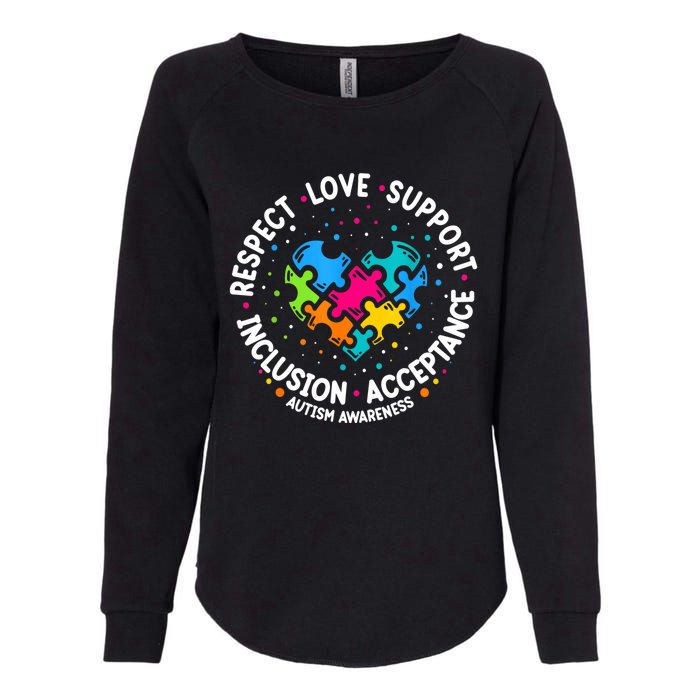 Autism Women Men Respect Love Support Autism Awareness Womens California Wash Sweatshirt