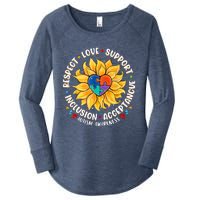 Autism Women Men Respect Love Support Autism Awareness Women's Perfect Tri Tunic Long Sleeve Shirt