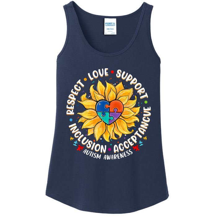 Autism Women Men Respect Love Support Autism Awareness Ladies Essential Tank