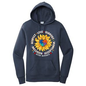 Autism Women Men Respect Love Support Autism Awareness Women's Pullover Hoodie