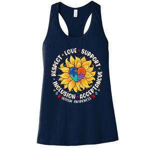 Autism Women Men Respect Love Support Autism Awareness Women's Racerback Tank