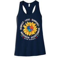 Autism Women Men Respect Love Support Autism Awareness Women's Racerback Tank