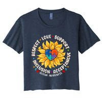 Autism Women Men Respect Love Support Autism Awareness Women's Crop Top Tee