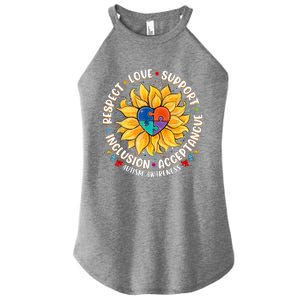 Autism Women Men Respect Love Support Autism Awareness Women's Perfect Tri Rocker Tank