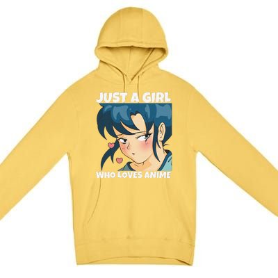 Anime Weeb Merch Forn Girls Just A Girl Who Loves Anime Premium Pullover Hoodie