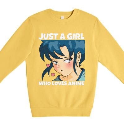 Anime Weeb Merch Forn Girls Just A Girl Who Loves Anime Premium Crewneck Sweatshirt