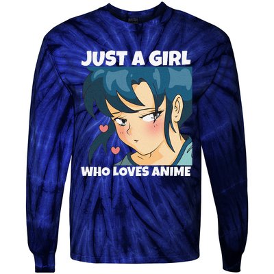 Anime Weeb Merch Forn Girls Just A Girl Who Loves Anime Tie-Dye Long Sleeve Shirt