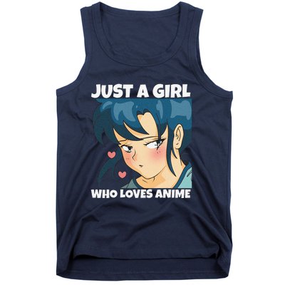 Anime Weeb Merch Forn Girls Just A Girl Who Loves Anime Tank Top