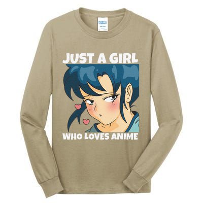 Anime Weeb Merch Forn Girls Just A Girl Who Loves Anime Tall Long Sleeve T-Shirt