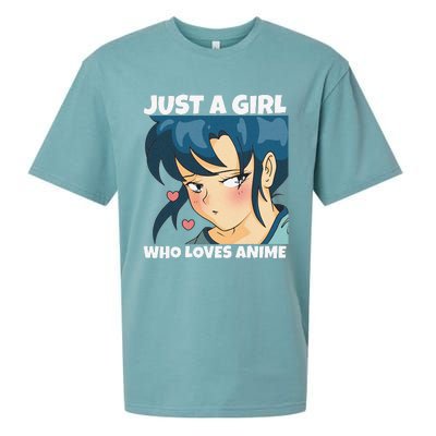 Anime Weeb Merch Forn Girls Just A Girl Who Loves Anime Sueded Cloud Jersey T-Shirt