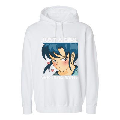 Anime Weeb Merch Forn Girls Just A Girl Who Loves Anime Garment-Dyed Fleece Hoodie