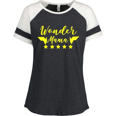 Aneisha Wonder Mama Mom Life Gift For Mothers Meaningful Gift Enza Ladies Jersey Colorblock Tee