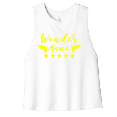 Aneisha Wonder Mama Mom Life Gift For Mothers Meaningful Gift Women's Racerback Cropped Tank