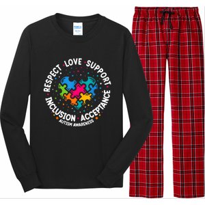 Autism Women Men Respect Love Support Autism Awareness Long Sleeve Pajama Set