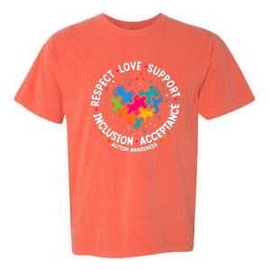 Autism Women Men Respect Love Support Autism Awareness Garment-Dyed Heavyweight T-Shirt