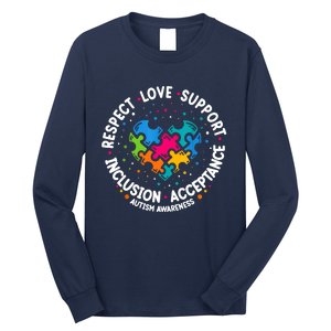 Autism Women Men Respect Love Support Autism Awareness Long Sleeve Shirt