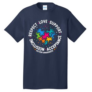 Autism Women Men Respect Love Support Autism Awareness Tall T-Shirt