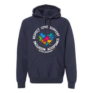 Autism Women Men Respect Love Support Autism Awareness Premium Hoodie