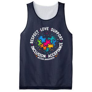 Autism Women Men Respect Love Support Autism Awareness Mesh Reversible Basketball Jersey Tank