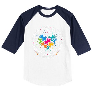 Autism Women Men Respect Love Support Autism Awareness Baseball Sleeve Shirt