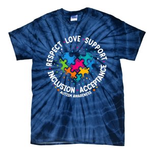 Autism Women Men Respect Love Support Autism Awareness Tie-Dye T-Shirt