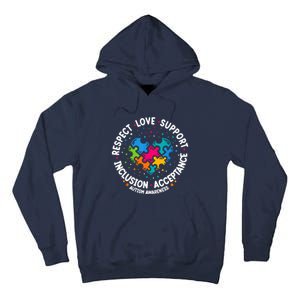 Autism Women Men Respect Love Support Autism Awareness Tall Hoodie