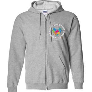 Autism Women Men Respect Love Support Autism Awareness Full Zip Hoodie