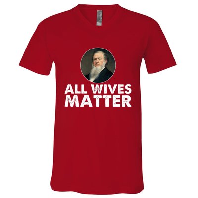 All Wives Matter Joseph Smith Polygamy Ex Mormon Lds Meme V-Neck T-Shirt