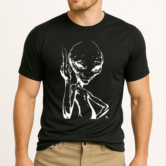 Alien With Middle Finger Performance Shirt