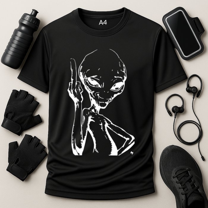 Alien With Middle Finger Performance Shirt