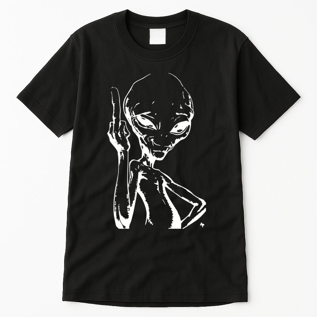 Alien With Middle Finger Tall T-Shirt