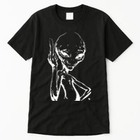 Alien With Middle Finger Tall T-Shirt
